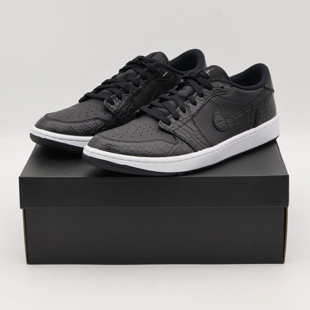 DD9315-003 Nike Air Jordan 1 Low Golf Black Crocodile Skin Iron Grey (Men's)