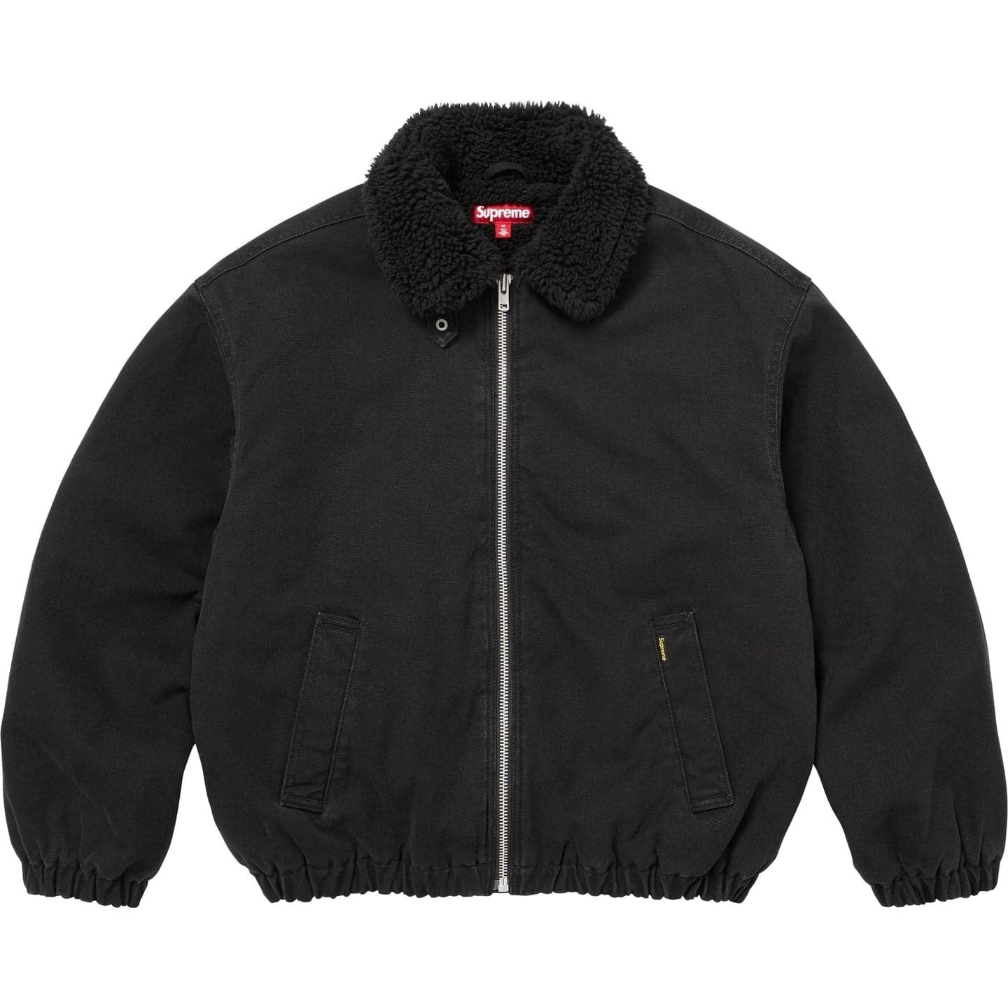 Supreme Faux Shearling Lined Bomber Jacket Black