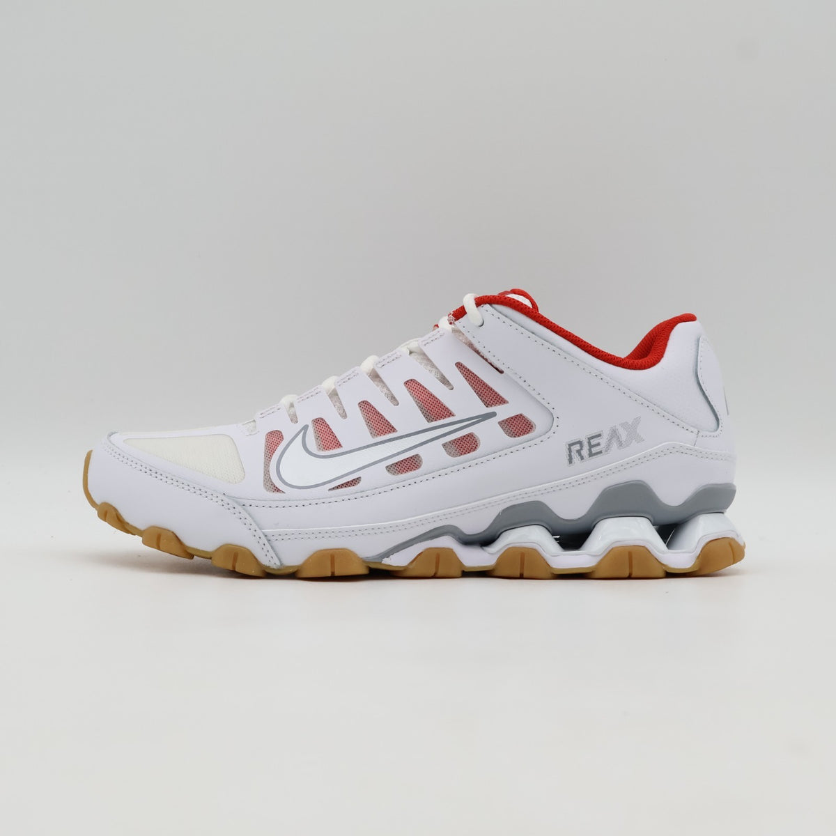 621716-103 Nike Reax 8 TR White Wolf Grey Chile Red White (Men's)