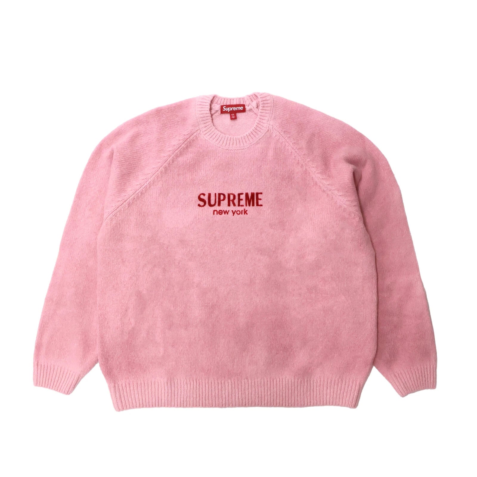 Supreme Flocked Logo Sweater Red