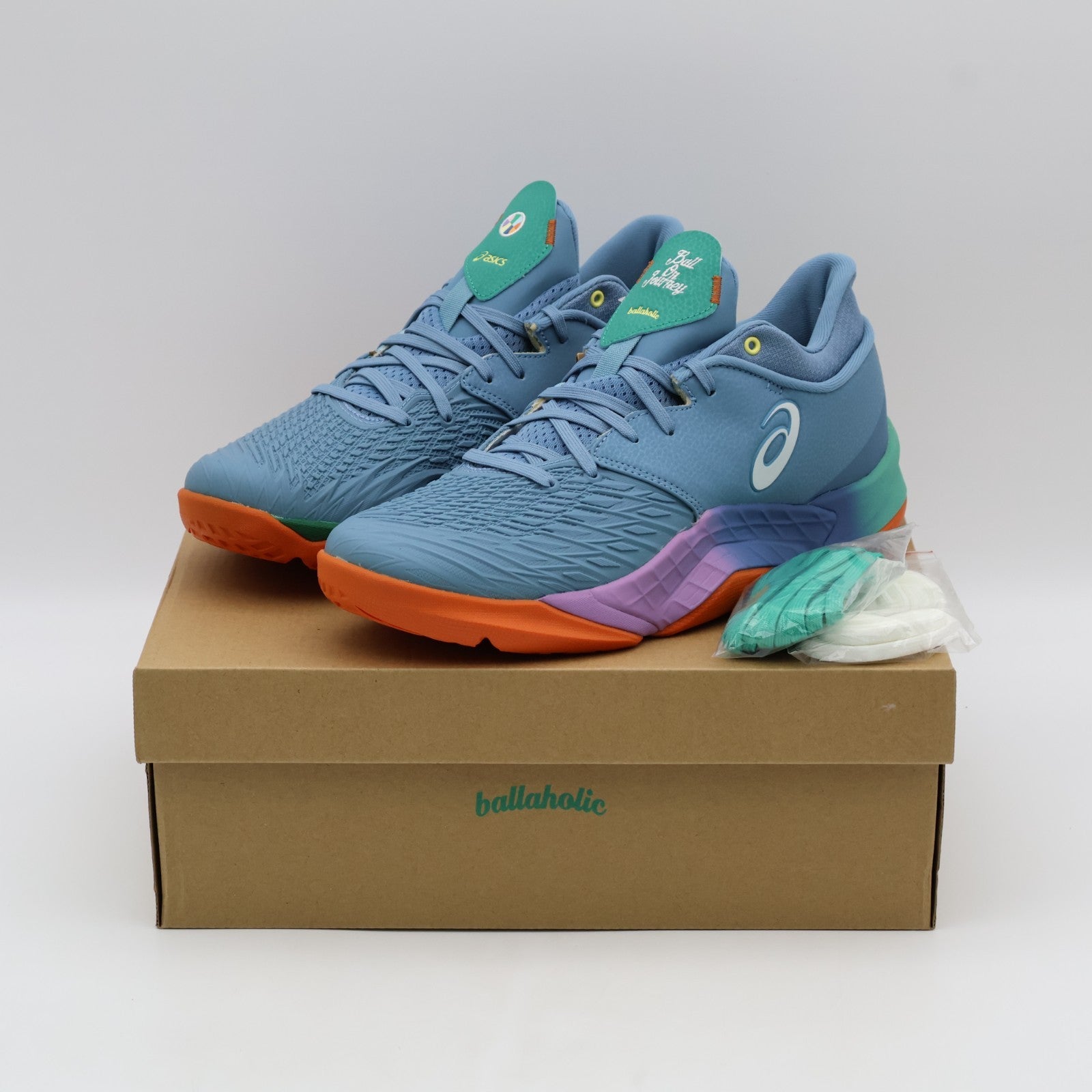 1063A077-401 ballaholic à Asics Unpre Ars Low Gris Blue White Orange Green