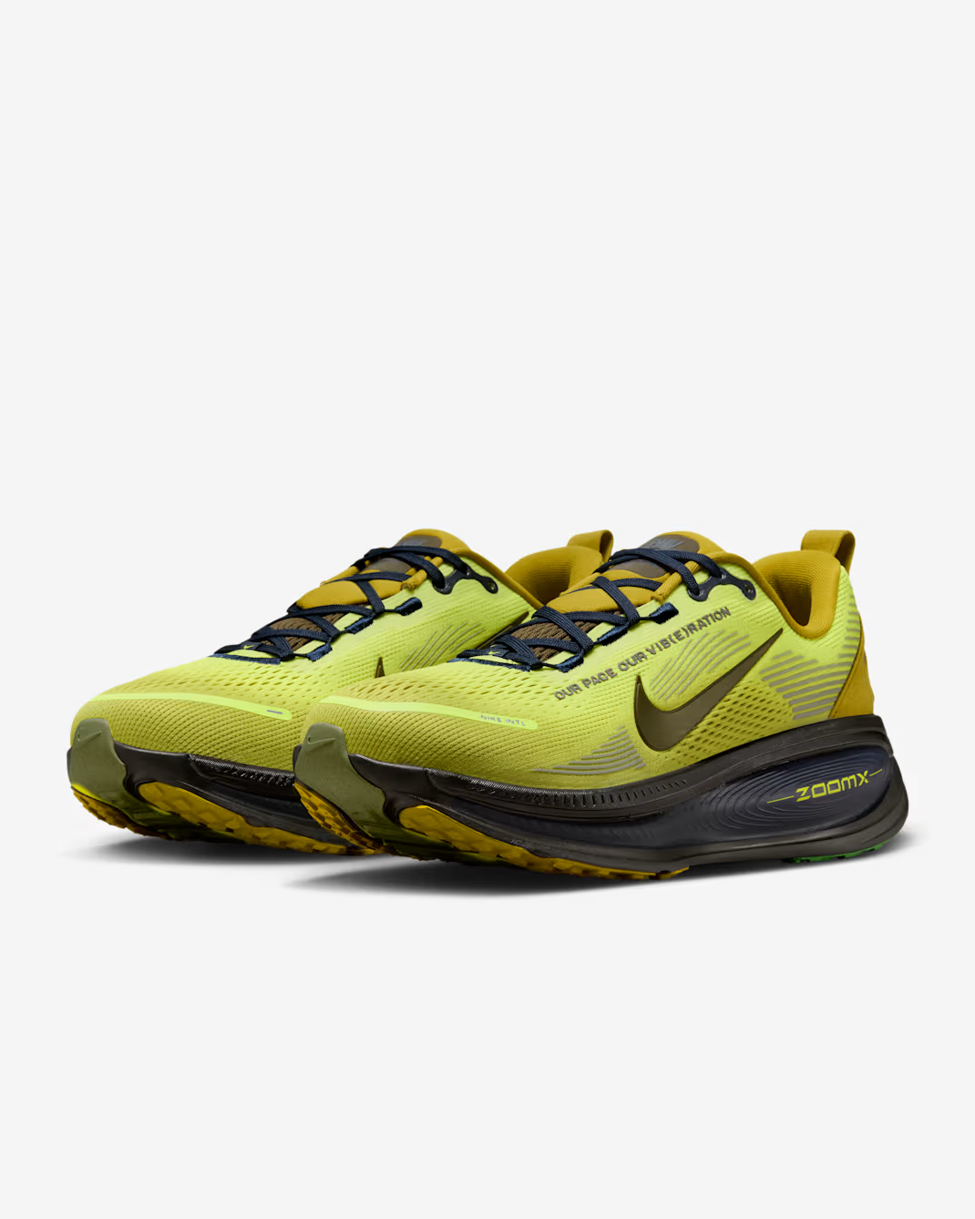 IQ3413-704 Nike Vomero 18 SE Sonic Yellow Peat Moss Dark Obsidian Dark (Women's)