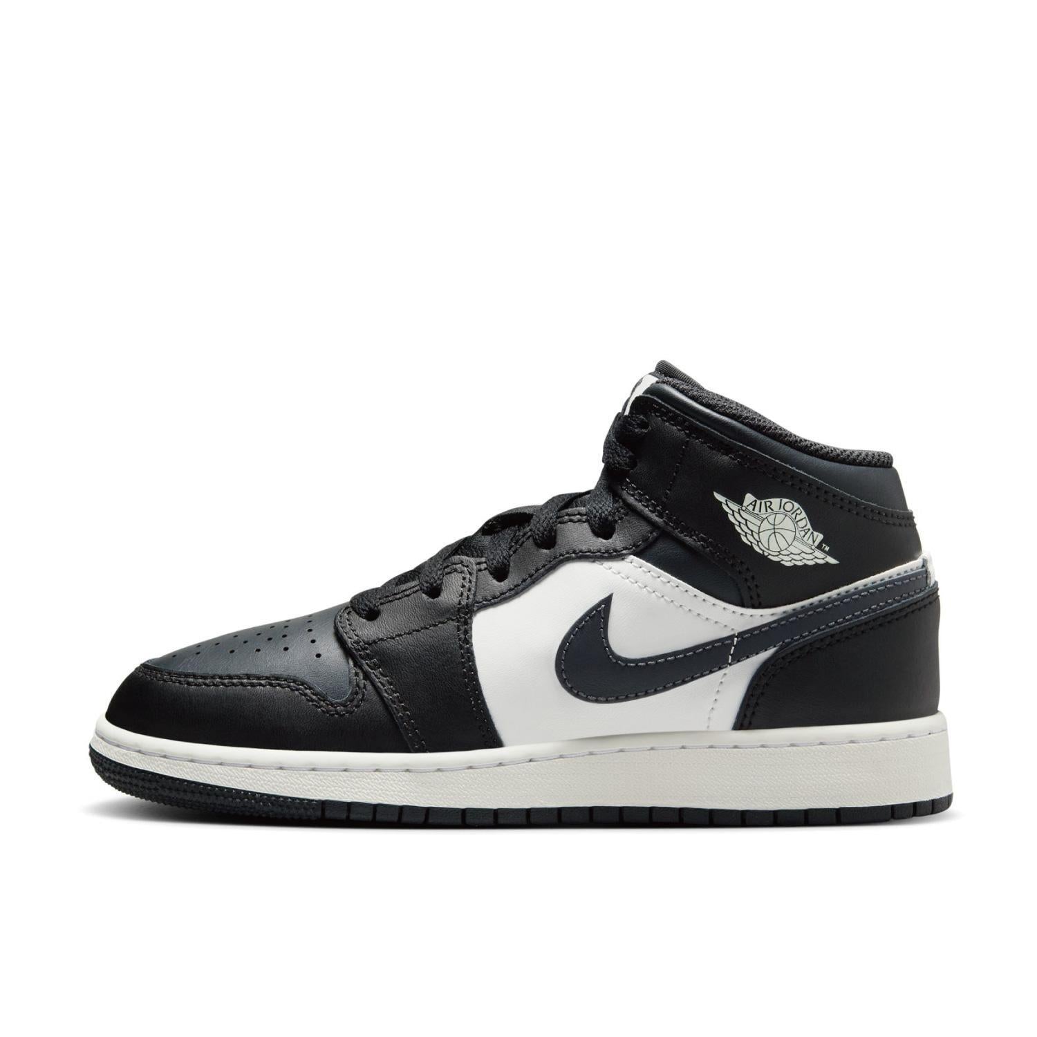 DQ8423-010 NIKE AIR JORDAN 1 MID GS BLACK OFF NOIR-SUMMIT WHITE (Men's)