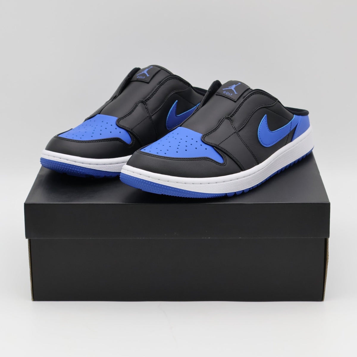 FJ1214-002 Nike Air Jordan Mule Golf Black White Royal