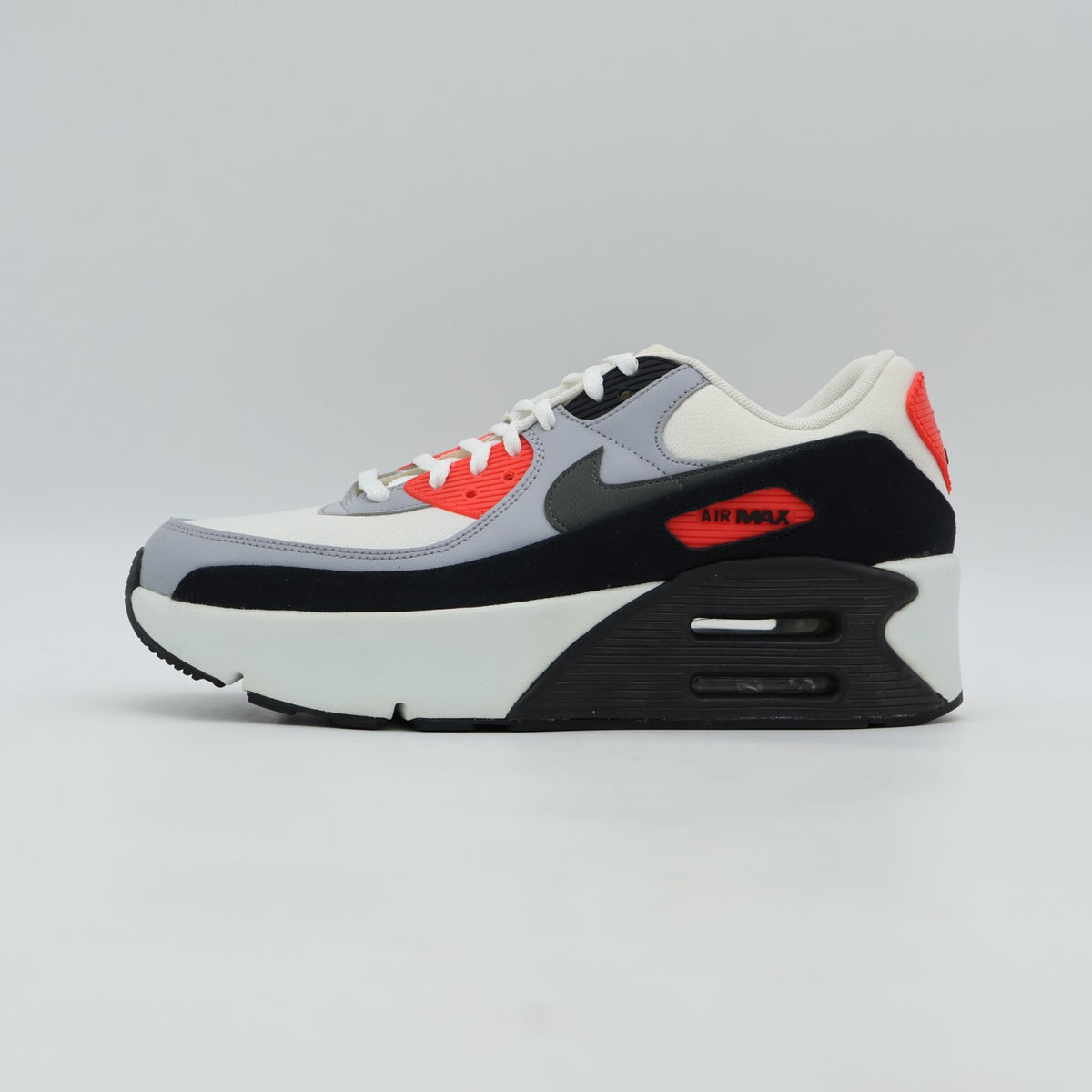 FD4328-101 Nike Air Max 90 LV8 Summit White Black Wolf Grey Smoke Grey (Men's)