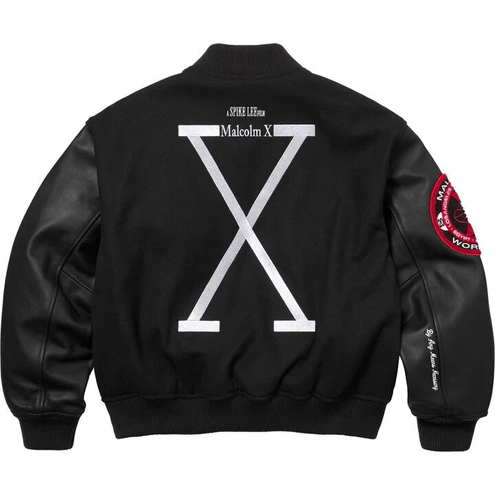 Supreme 40 Acres Malcolm X Varsity Jacket Black