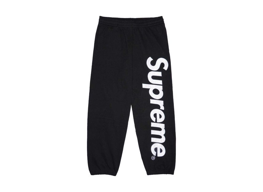 Supreme Satin Applique Sweatpant Black