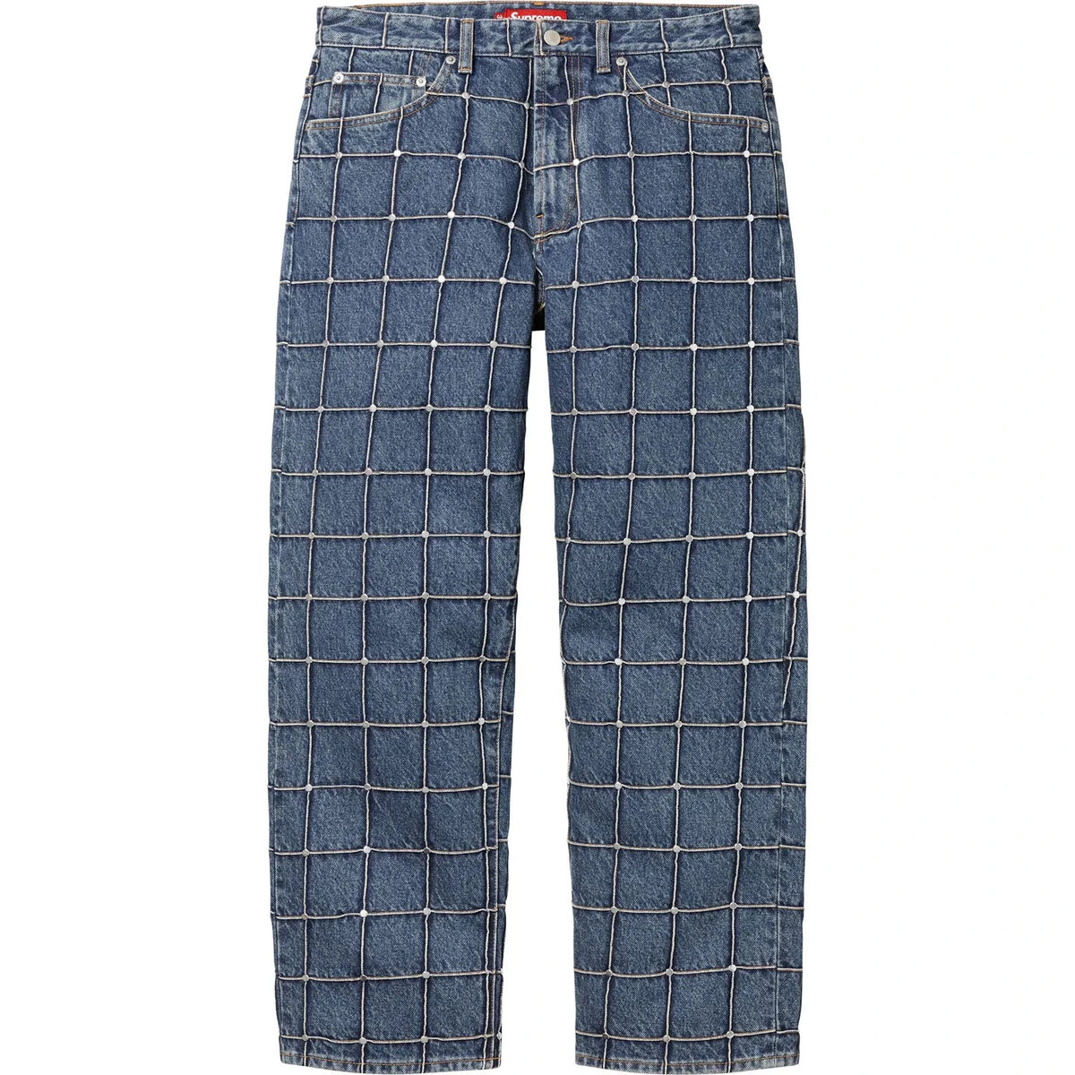 Supreme Studded Seam Loose Fit Jean Blue