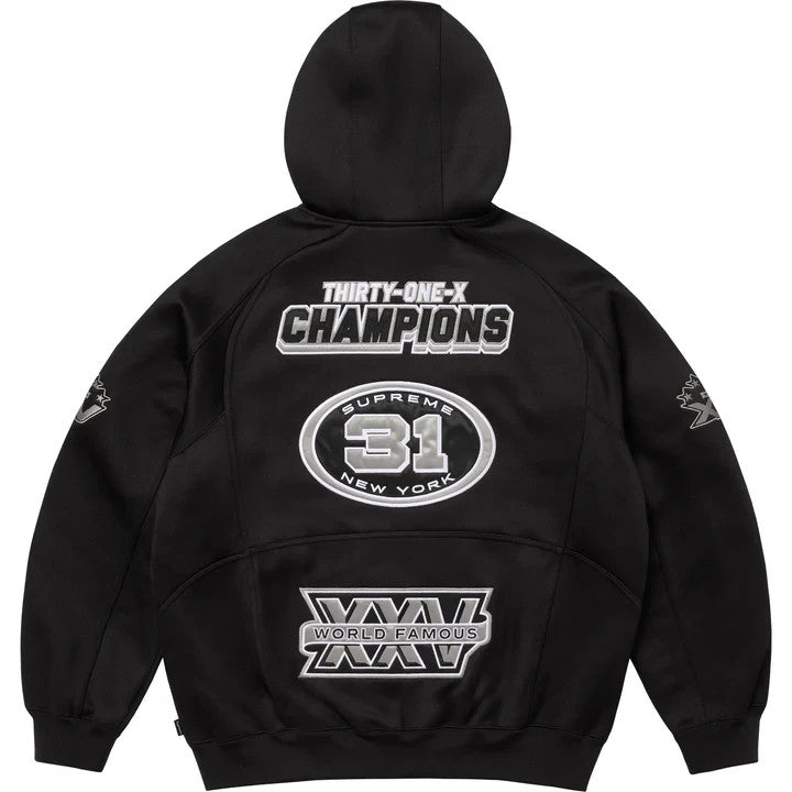 Supreme Football Zip Up Hooded Sweatshirt Black