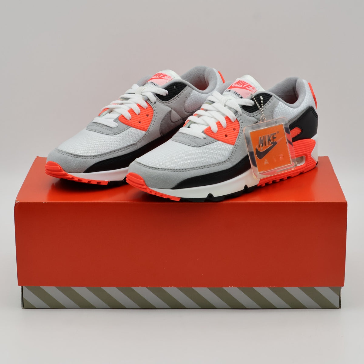 CT1685-100 Nike Air Max 90 III Infrared Radian Red White Black Cool Gray (Men's)