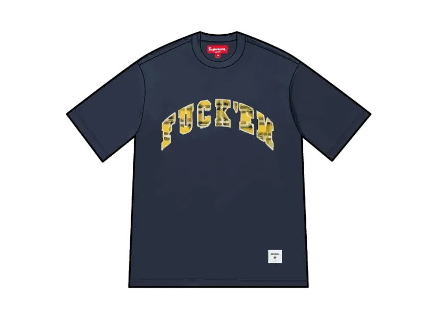 Supreme F*ck Em Plaid S/S Top "Navy"