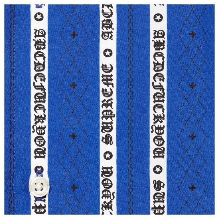 Supreme Old English Stripe Silk S/S Shirt Royal