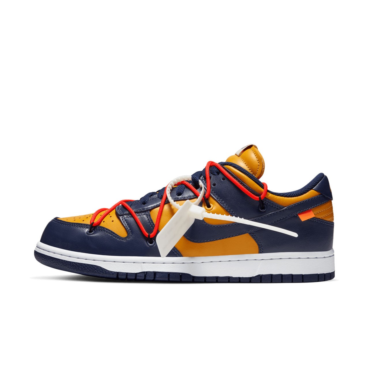 CT0856-700 Off-White à Nike Dunk Low LTHR University GoldMidnight Navy (Men's)