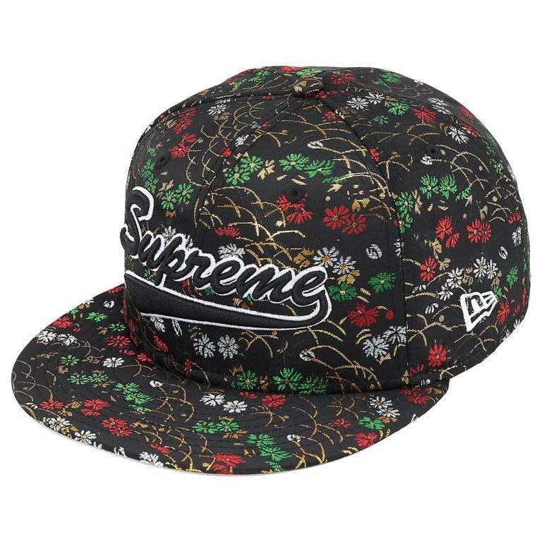 Supreme Floral Jacquard New Era Black