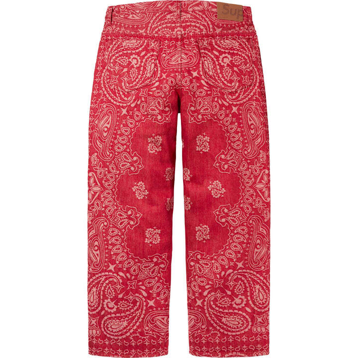 Supreme Bandana Jacquard Baggy Jean Red