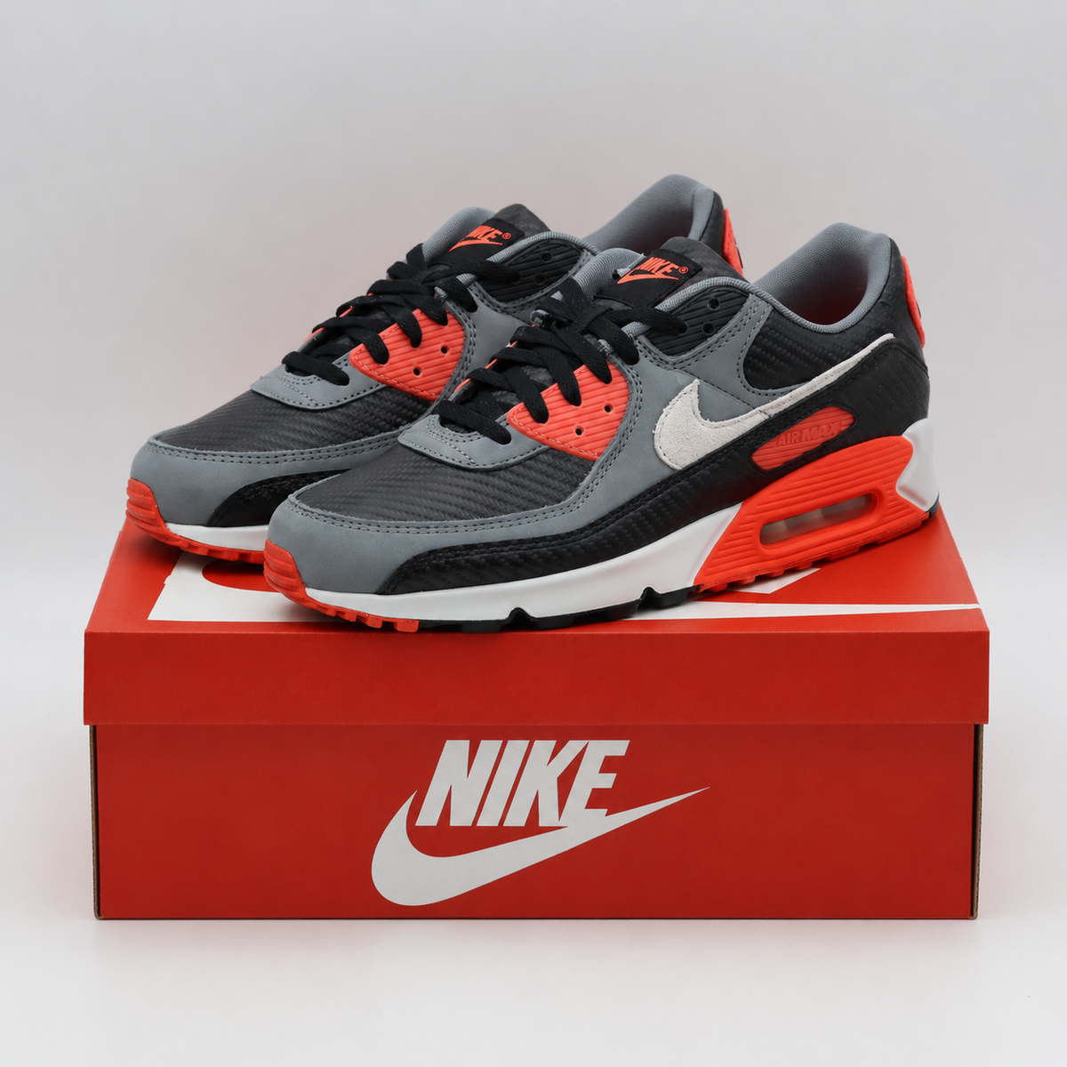 HM9432-001 Nike Air Max 90 PRM Cool Grey and Black (Men's)