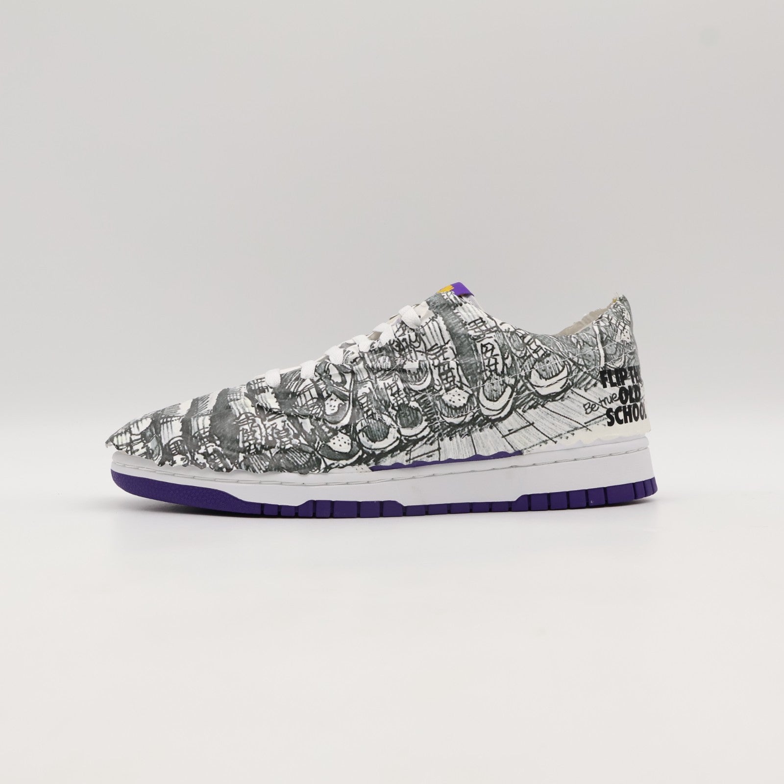 DJ4636-100 Nike Dunk Low Made You Look Flip The Old School Varsity Purple White