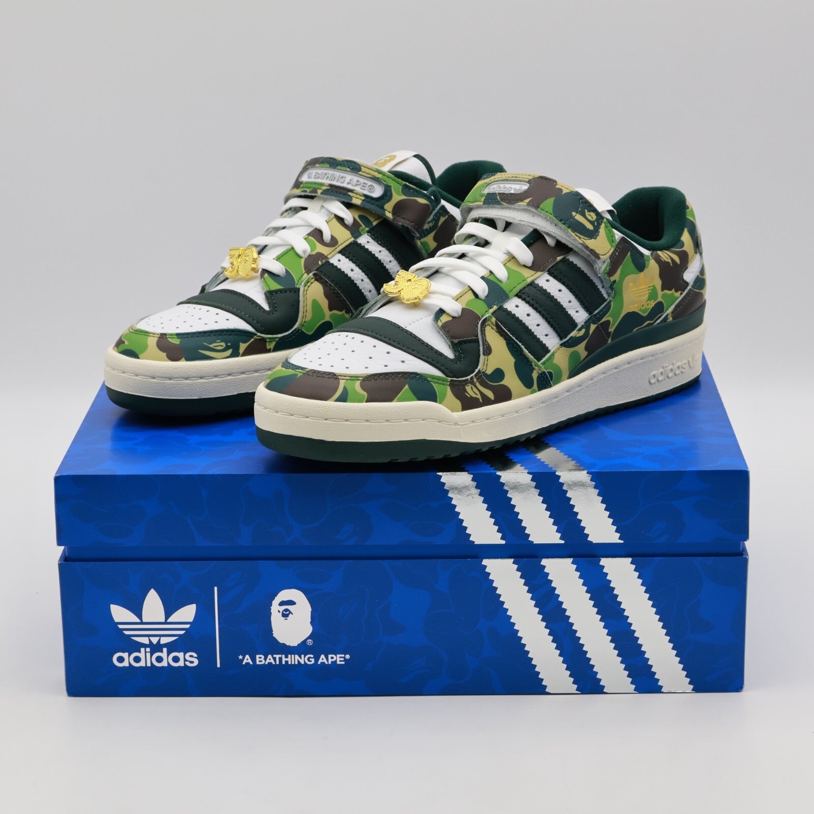 ID4771 BAPE adidas Forum 84 Low 30th Anniversary Green Camo (Men's)