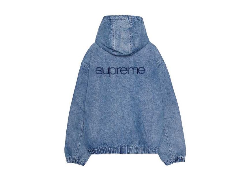 Supreme Faux Shearling Lined Bomber Jacket Denim