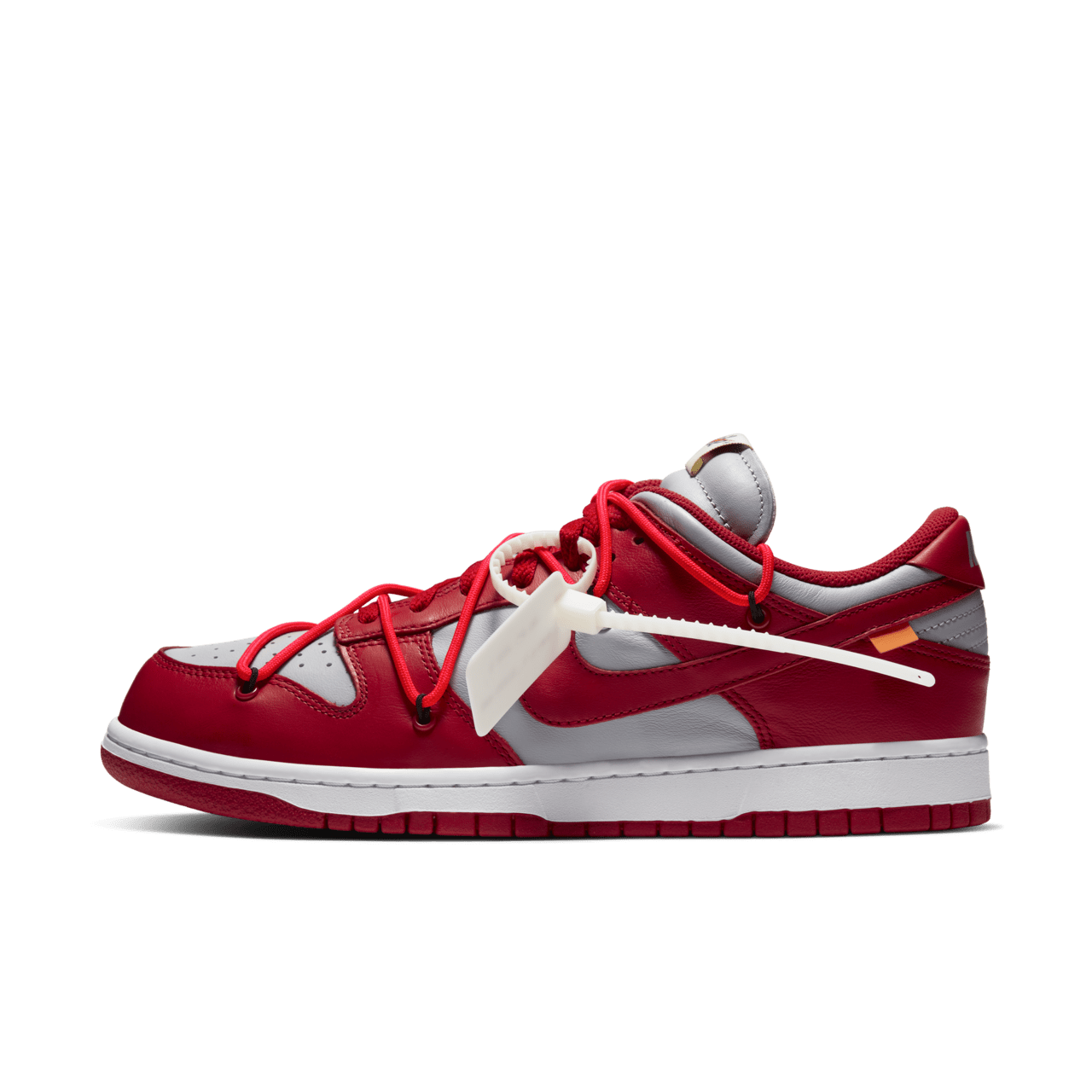 CT0856-600 Off-White à Nike Dunk Low University Red Wolf Grey (Men's)