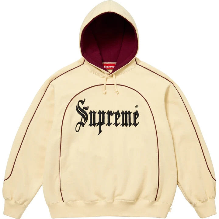 Supreme Curve Piping Hooded Sweatshirt Natural
