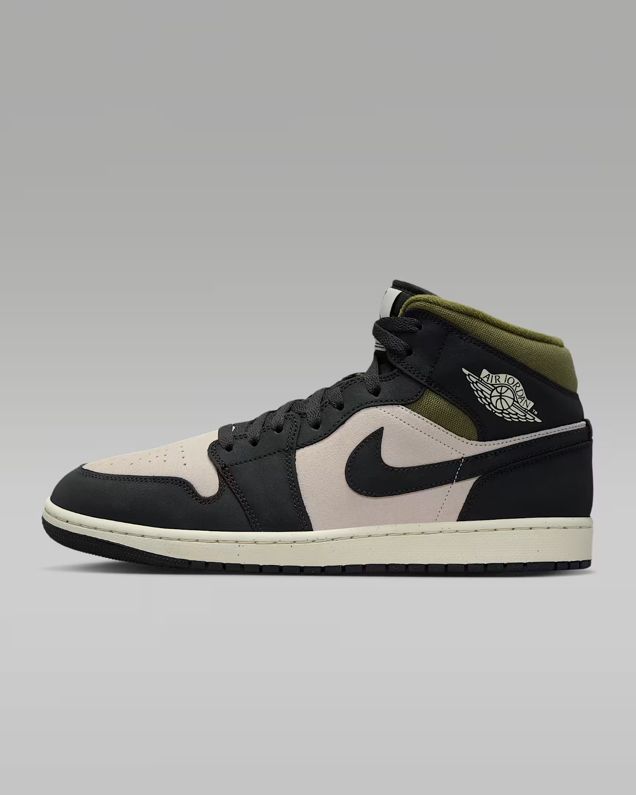 HV4091-102 Nike Air Jordan 1 Mid SE Light Orewood Brown Medium Olive Sail(Men's)