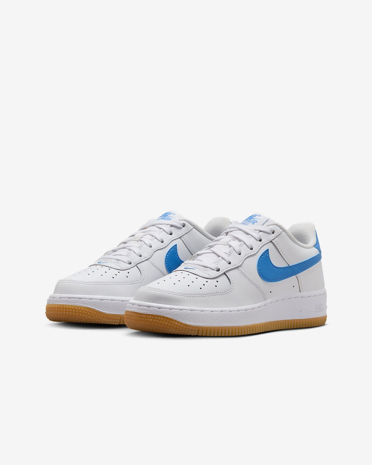 FV5948-115 Nike GS Air Force 1 White Gum Light Brown Blue Beyond