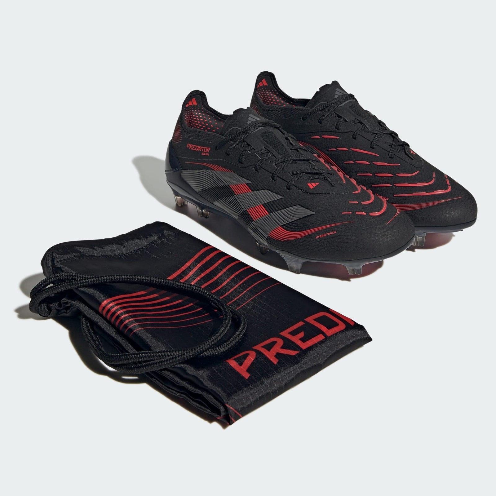 ID3878 adidas Predator Elite FG Core Black Grey Four Lucid Red (Men's)