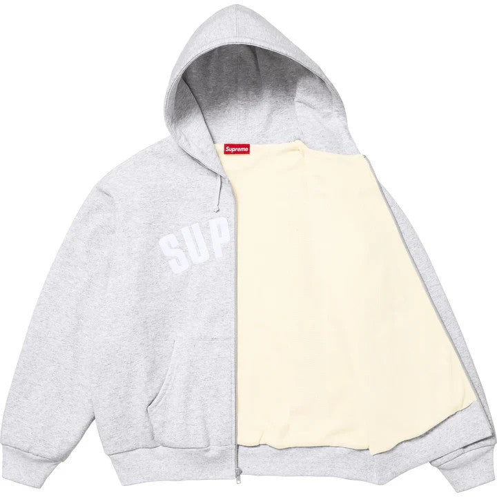 Supreme Arc Thermal Lined Zip Up Hooded Sweatshirt Ash Grey
