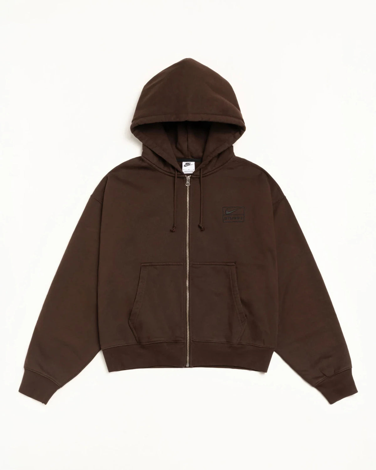 FJ9175-261 Stussy Nike Stone Washed Fleece Zip Hoodie Dark Cinder (US Size)