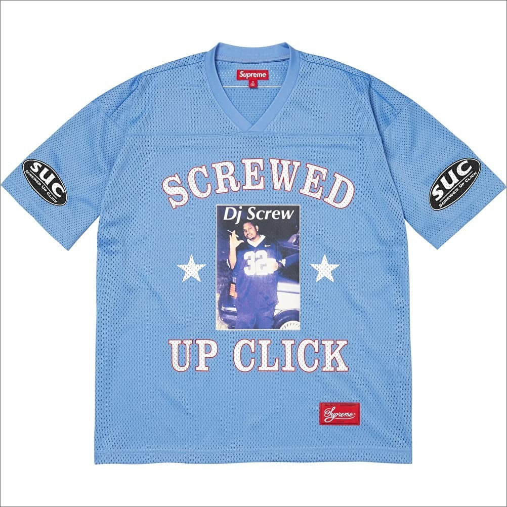Supreme DJ Screw Football Jersey Light Blue