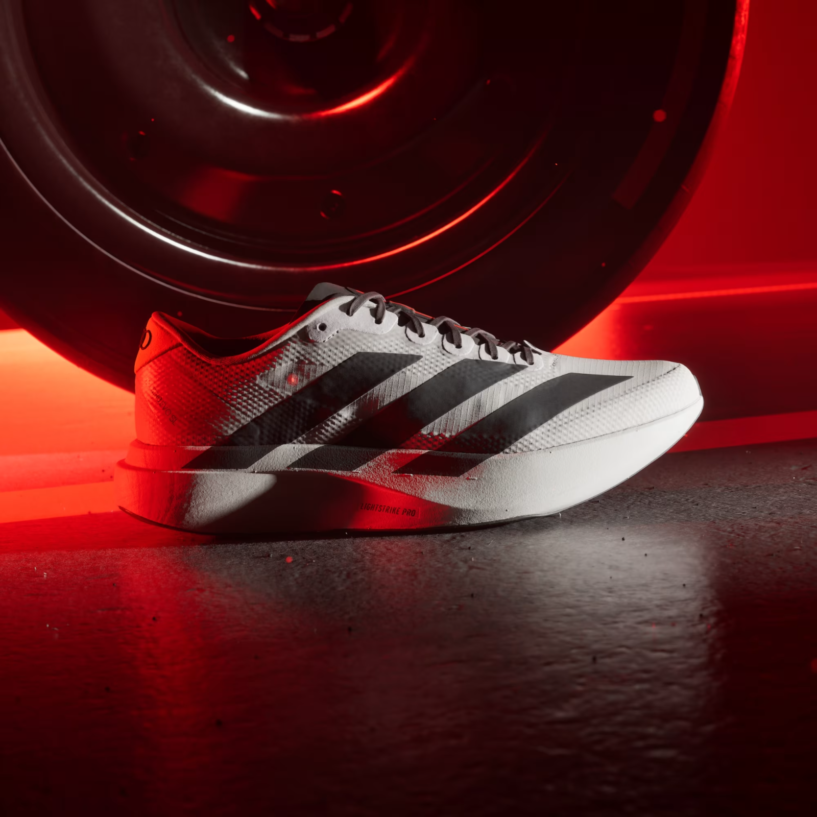 KJ3670 Audi à adidas Adizero EVO SL "Grey/Black/Red" (Men's)