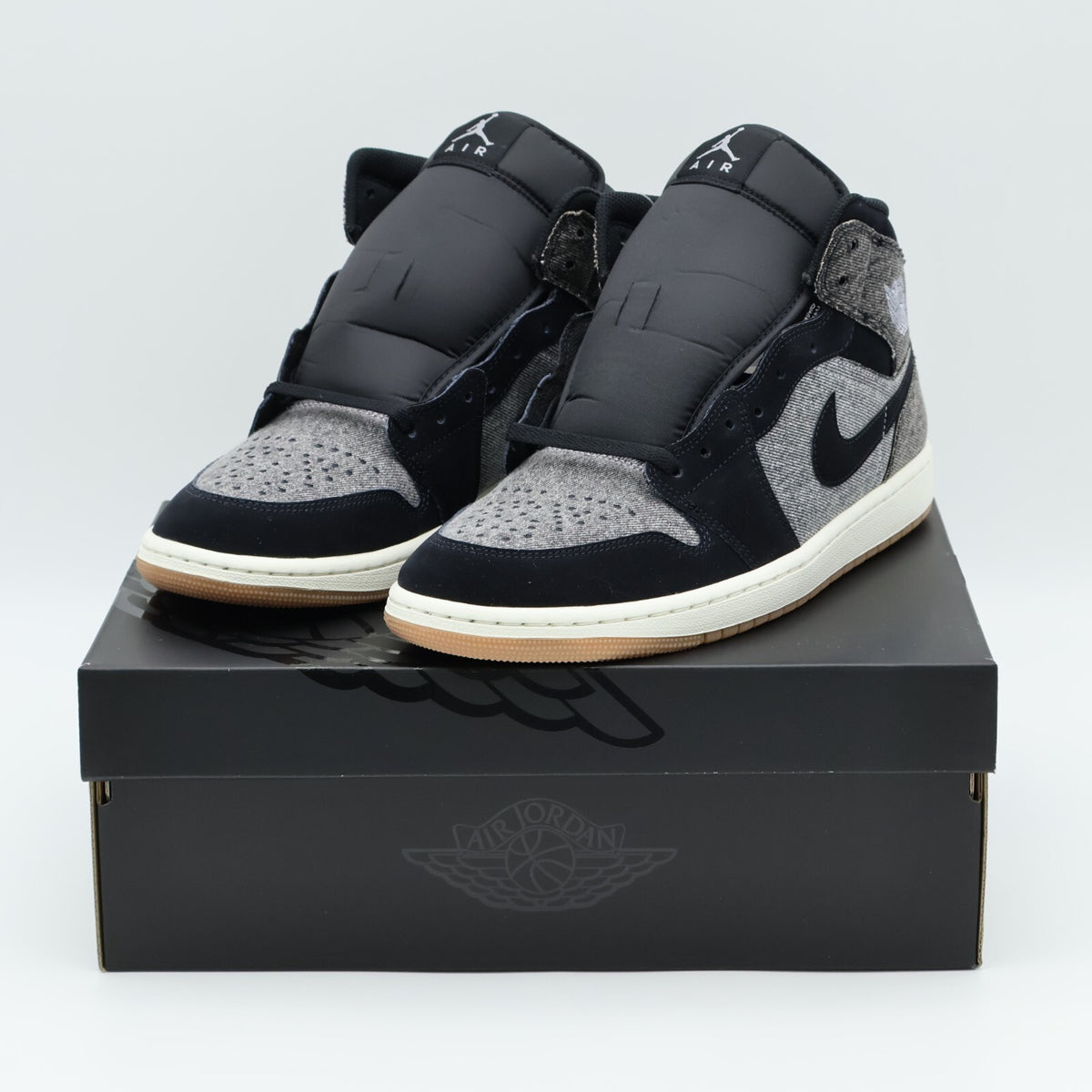 HJ4363-001 Nike Air Jordan 1 Mid Black Denim (Men's)