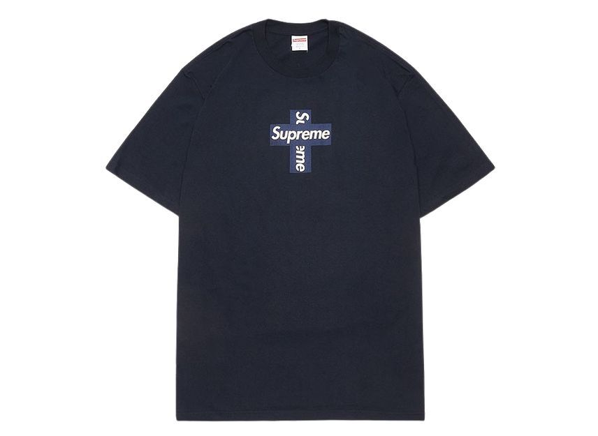 Supreme Cross Box Logo Tee Navy
