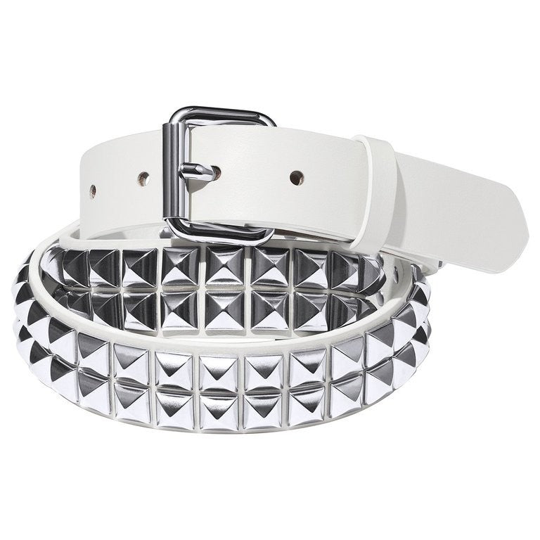 Supreme Studded Leather Belt White