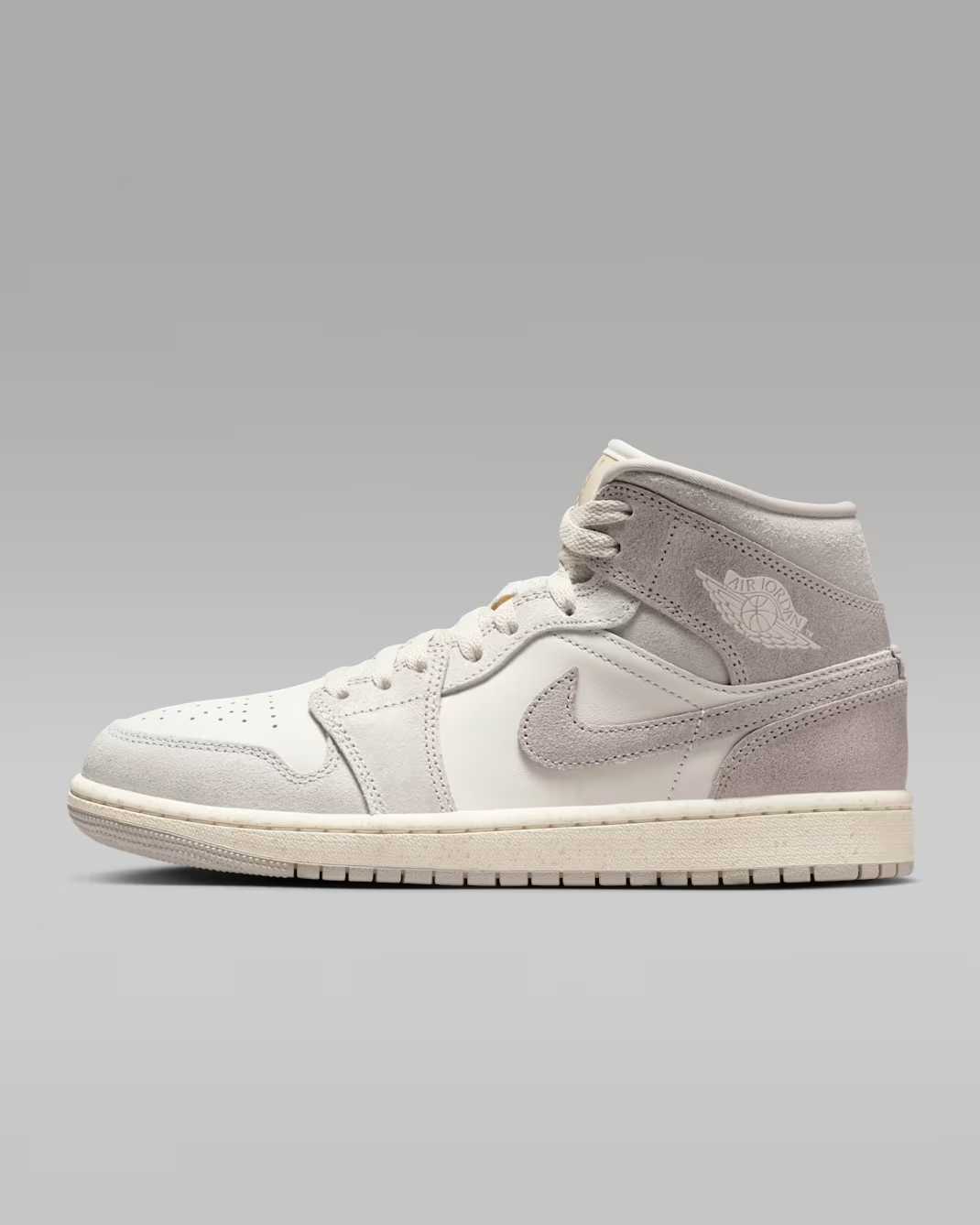 IB7010-001 Nike Air Jordan 1 Mid Light Iron Ore Enigma Stone (Women's)