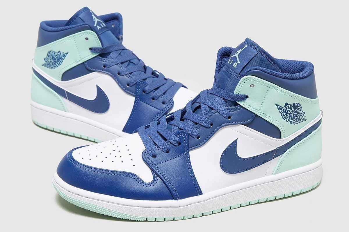 554724-413 Nike Air Jordan 1 Mid "Blue Mint" (Men's)