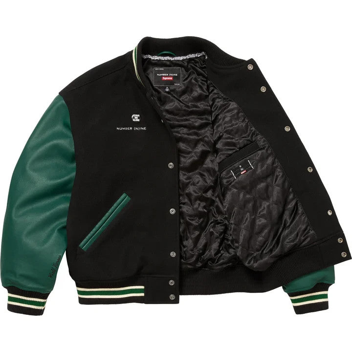 Supreme Number (N)ine Mickey Mouse Varsity Jacket Black