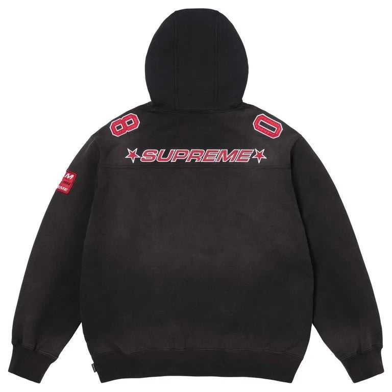 Supreme Football Jersey Hooded Sweatshirt Black