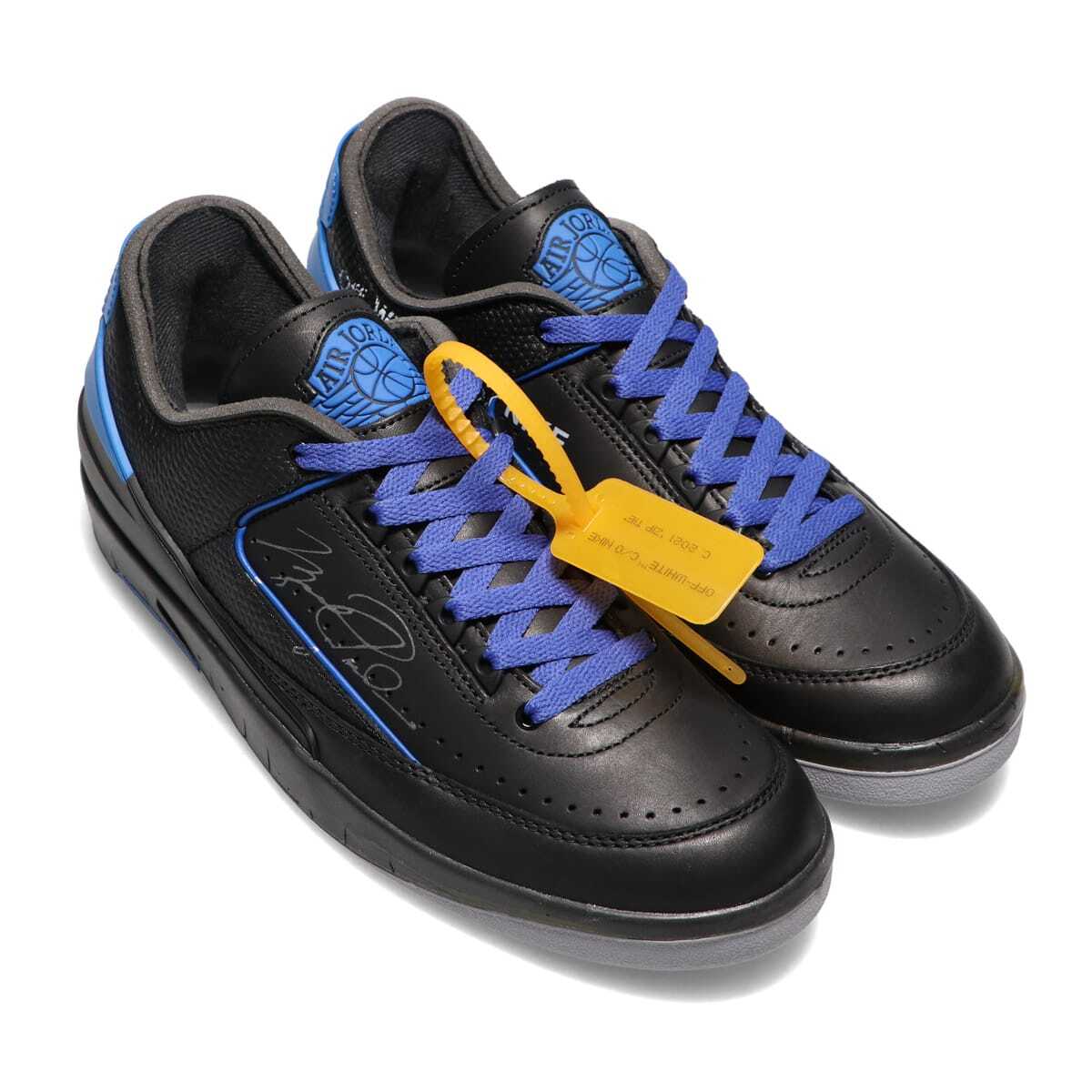 DJ4375-004 Off-White à Nike Air Jordan 2 Low Black and Varsity Royal (Men's)