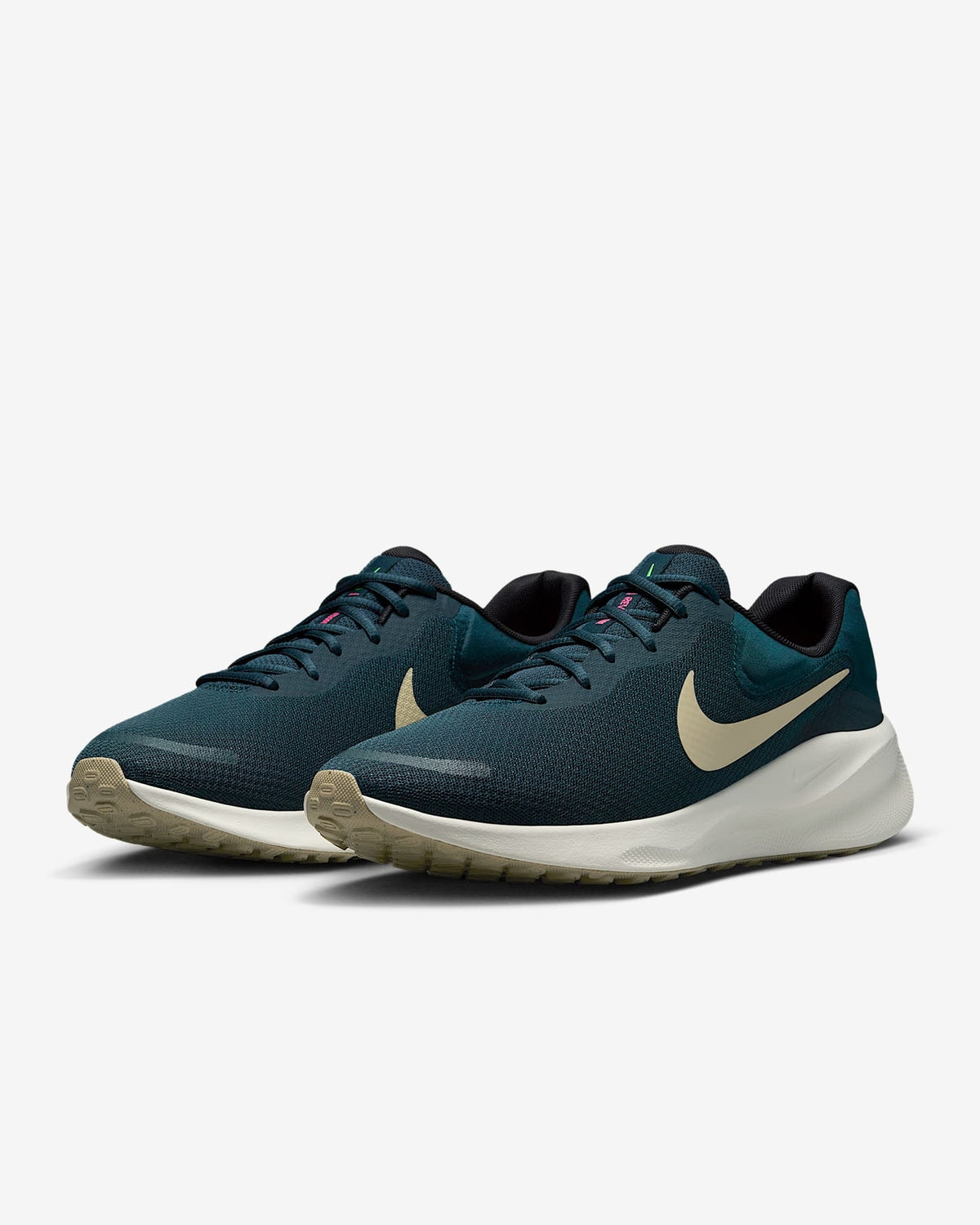 FB2207-407 Nike Revolution 7 Armory Navy Green Strike Hyper Pink Desert (Men's)