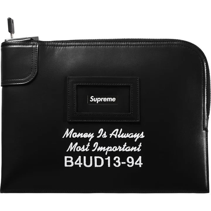 Supreme Leather Money Bag (25FW) Black