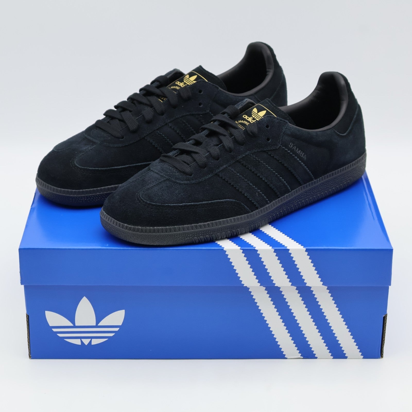 JR0887 adidas Originals Samba OG Core Black Grey Three Gold Metallic (Men's)