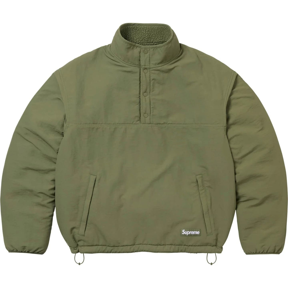 Supreme Polartec Shearling Reversible Pullover Olive
