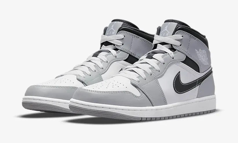 554724-078 Nike Air Jordan 1 Mid Grey White Anthracite (Men's)