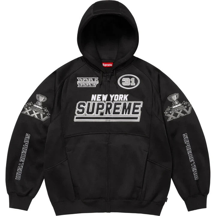 Supreme Football Zip Up Hooded Sweatshirt Black
