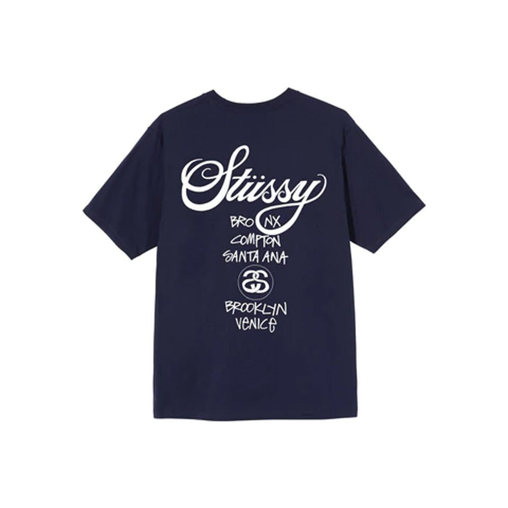 Stussy World Tour Tee Navy 25SS 3903962