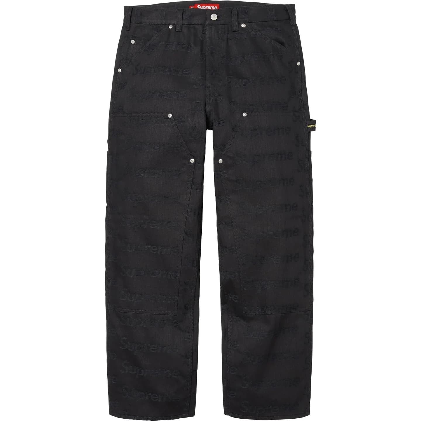 Supreme Jacquard Logos Double Knee Denim Painter Jean Black