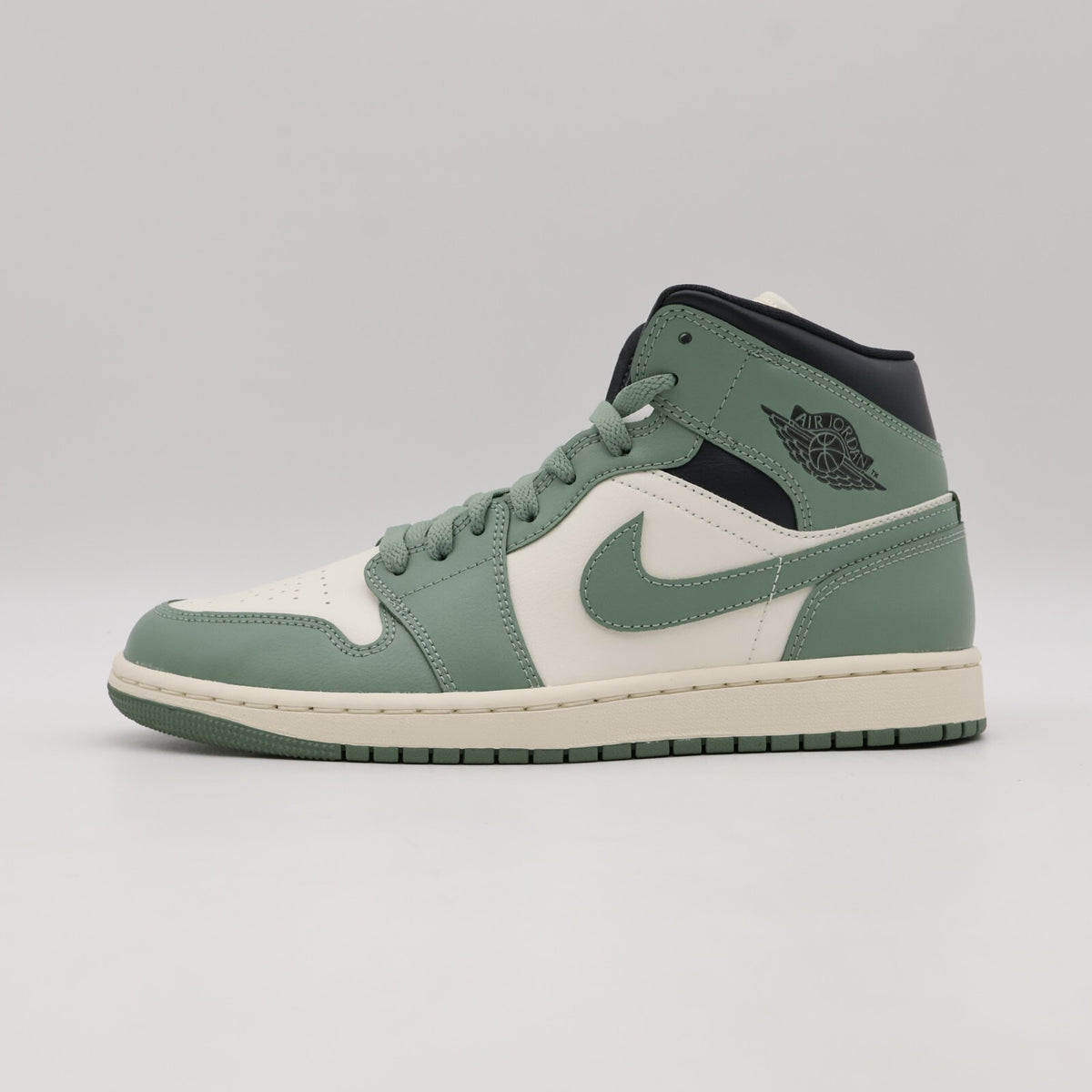 BQ6472-130 Nike Air Jordan 1 Mid Jade Smoke (Women's)