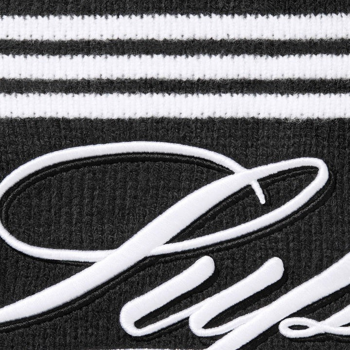 Supreme Script Stripe Half Zip Sweater Black